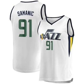 Youth Luka Samanic Utah Jazz White Fast Break Jersey - Association Edition
