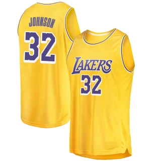 Youth Magic Johnson Los Angeles Lakers Gold Swingman 2018/19 Jersey - Icon Edition