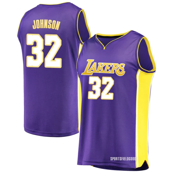 Youth Magic Johnson Los Angeles Lakers Purple Fast Break Jersey - Statement Edition