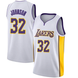 Youth Magic Johnson Los Angeles Lakers White Swingman Jersey - Association Edition