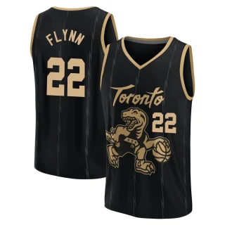 Youth Malachi Flynn Toronto Raptors Black Fast Break 2021/22 Replica City Edition Jersey