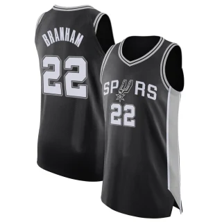 Youth Malaki Branham San Antonio Spurs Black Authentic Jersey - Icon Edition