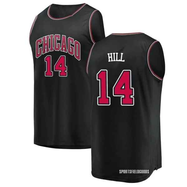 Youth Malcolm Hill Chicago Bulls Black Fast Break Jersey - Statement Edition