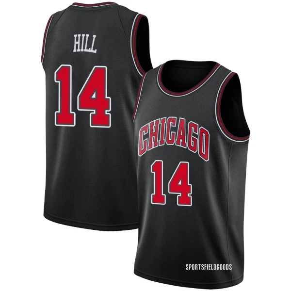 Youth Malcolm Hill Chicago Bulls Black Swingman Jersey - Statement Edition