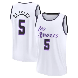Youth Malik Beasley Los Angeles Lakers White Fast Break 2022/23 City Edition Jersey
