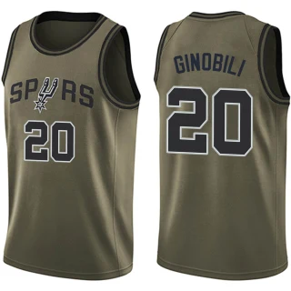 Youth Manu Ginobili San Antonio Spurs Green Swingman Salute to Service Jersey