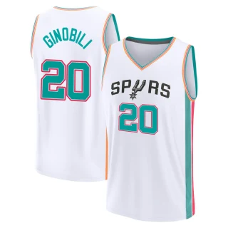 Youth Manu Ginobili San Antonio Spurs White Fast Break 2021/22 Replica City Edition Jersey