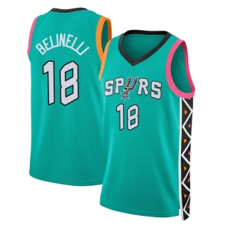 Youth Marco Belinelli San Antonio Spurs Fast Break Turquoise 2022/23 City Edition Jersey