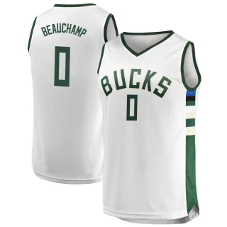 Youth MarJon Beauchamp Milwaukee Bucks White Fast Break Jersey - Association Edition