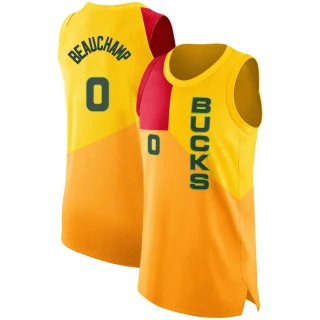 Youth MarJon Beauchamp Milwaukee Bucks Yellow Swingman 2018/19 Jersey - City Edition