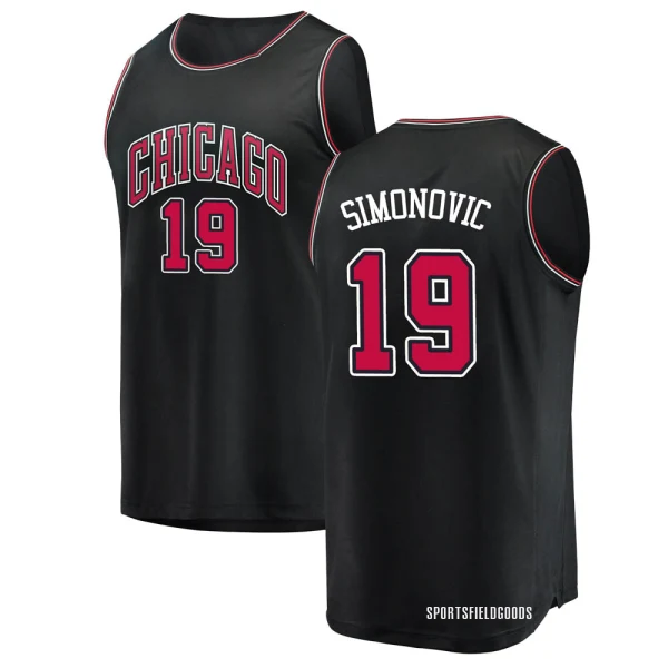 Youth Marko Simonovic Chicago Bulls Black Fast Break Jersey - Statement Edition