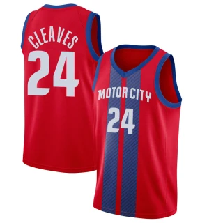 Youth Mateen Cleaves Detroit Pistons Red Swingman 2019/20 Finished Jersey - City Edition