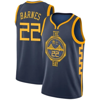 Youth Matt Barnes Golden State Warriors Gold Swingman Navy 2018/19 Jersey - City Edition