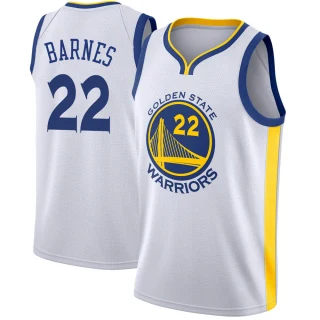 Youth Matt Barnes Golden State Warriors Gold Swingman White Jersey - Association Edition