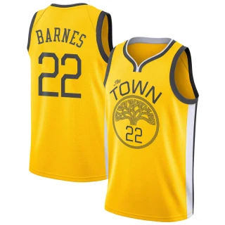 Youth Matt Barnes Golden State Warriors Gold Swingman Yellow 2018/19 Jersey - Earned Edition