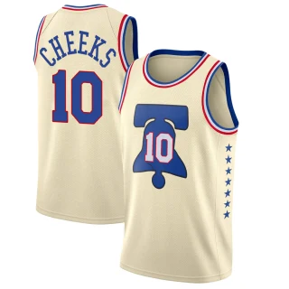 Youth Maurice Cheeks Philadelphia 76ers Cream Swingman 2020/21 Jersey - Earned Edition
