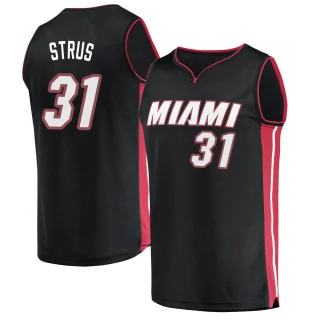 Youth Max Strus Miami Heat Black Fast Break Jersey - Icon Edition