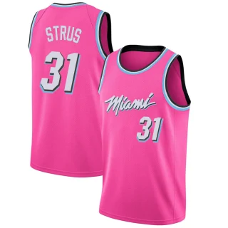 Youth Max Strus Miami Heat Pink Swingman 2018/19 Jersey - Earned Edition