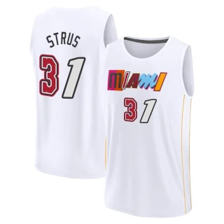 Youth Max Strus Miami Heat White Fast Break 2022/23 City Edition Jersey