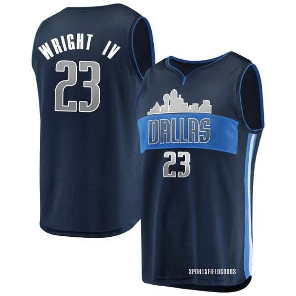 Youth McKinley Wright IV Dallas Mavericks Navy Fast Break Jersey - Statement Edition
