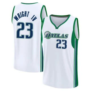 Youth McKinley Wright IV Dallas Mavericks White Fast Break 2021/22 Replica City Edition Jersey