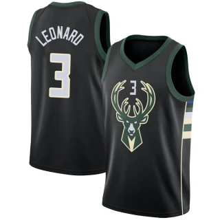 Youth Meyers Leonard Milwaukee Bucks Black Swingman Jersey - Statement Edition