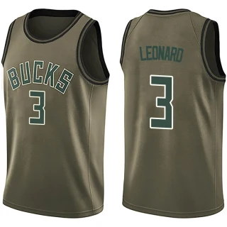 Youth Meyers Leonard Milwaukee Bucks Green Swingman Salute to Service Jersey