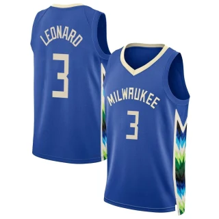 Youth Meyers Leonard Milwaukee Bucks Royal Swingman 2022/23 City Edition Jersey
