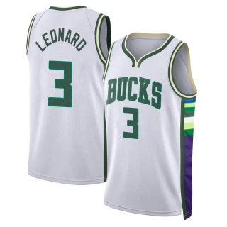 Youth Meyers Leonard Milwaukee Bucks White Swingman 2021/22 City Edition Jersey