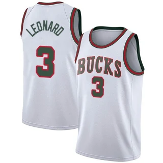 Youth Meyers Leonard Milwaukee Bucks White Swingman Fashion Hardwood Classics Jersey