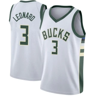 Youth Meyers Leonard Milwaukee Bucks White Swingman Jersey - Association Edition