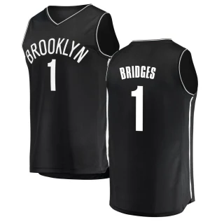 Youth Mikal Bridges Brooklyn Nets Black Fast Break Jersey - Icon Edition