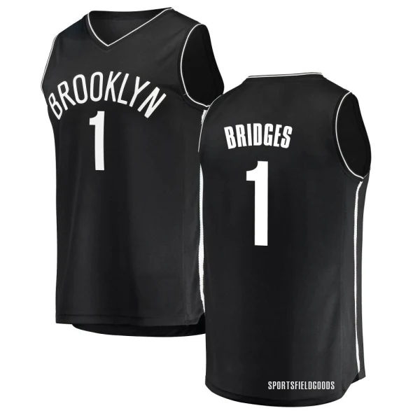 Youth Mikal Bridges Brooklyn Nets Black Fast Break Jersey - Icon Edition
