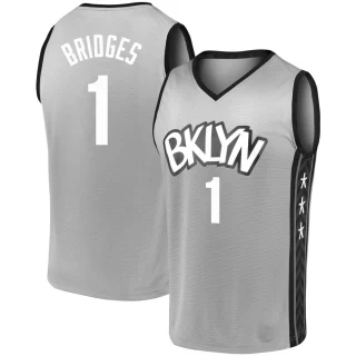 Youth Mikal Bridges Brooklyn Nets Gray Fast Break 2019/20 Jersey - Statement Edition
