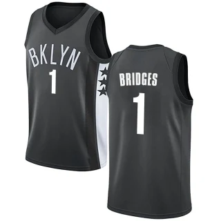 Youth Mikal Bridges Brooklyn Nets Gray Swingman Jersey - Statement Edition