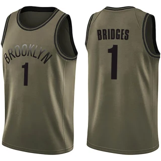 Youth Mikal Bridges Brooklyn Nets Green Swingman Salute to Service Jersey
