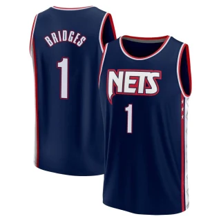 Youth Mikal Bridges Brooklyn Nets Navy Fast Break 2021/22 Replica City Edition Jersey