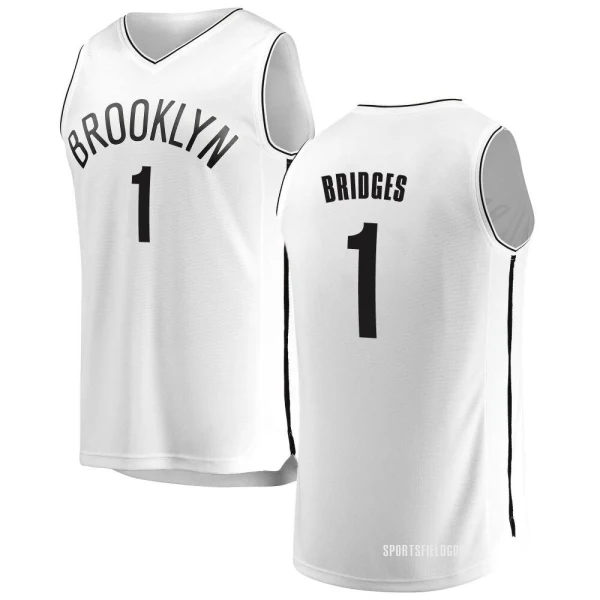 Youth Mikal Bridges Brooklyn Nets White Fast Break Jersey - Association Edition