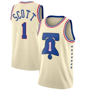 Youth Mike Scott Philadelphia 76ers Cream Swingman 2020/21 Jersey - Earned Edition