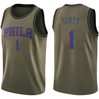 Youth Mike Scott Philadelphia 76ers Green Swingman Salute to Service Jersey
