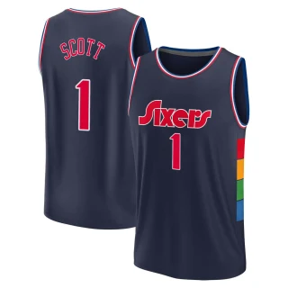 Youth Mike Scott Philadelphia 76ers Navy Fast Break 2021/22 Replica City Edition Jersey
