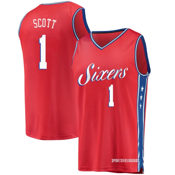 Youth Mike Scott Philadelphia 76ers Red Fast Break Jersey - Statement Edition