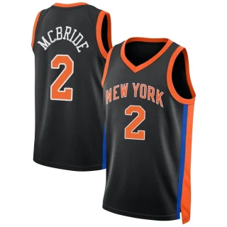 Youth Miles McBride New York Knicks Black Swingman 2022/23 City Edition Jersey
