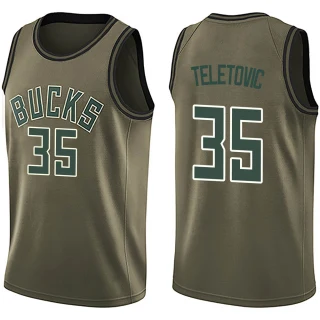 Youth Mirza Teletovic Milwaukee Bucks Green Swingman Salute to Service Jersey