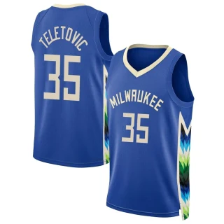 Youth Mirza Teletovic Milwaukee Bucks Royal Swingman 2022/23 City Edition Jersey