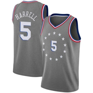 Youth Montrezl Harrell Philadelphia 76ers Gray Swingman 2018/19 Jersey - City Edition