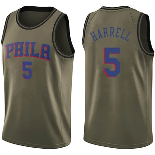 Youth Montrezl Harrell Philadelphia 76ers Green Swingman Salute to Service Jersey