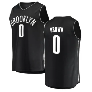 Youth Moses Brown Brooklyn Nets Black Fast Break Jersey - Icon Edition