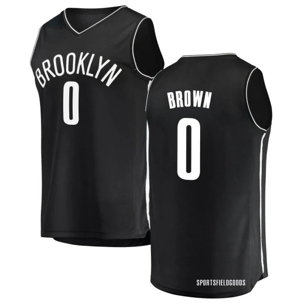 Youth Moses Brown Brooklyn Nets Black Fast Break Jersey - Icon Edition