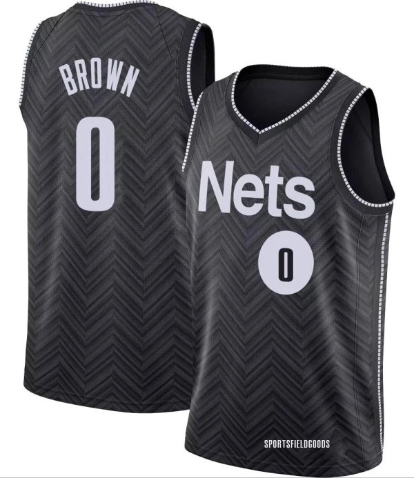 Youth Moses Brown Brooklyn Nets Black Swingman 2020/21 Jersey - Earned Edition
